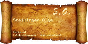 Steininger Olga névjegykártya